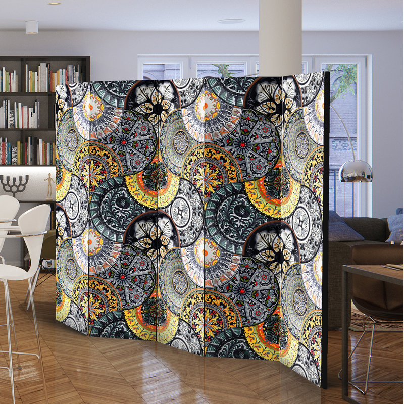 Dhillon Solid Wood Folding Room Divider, 5