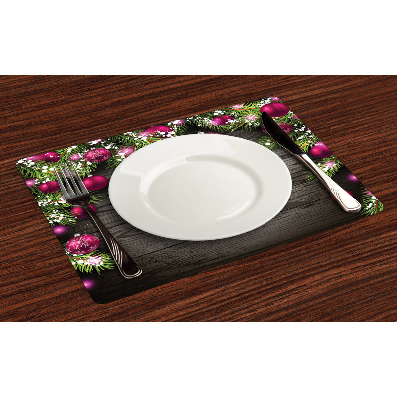Ashrfi Christmas Balls Branch Placemat