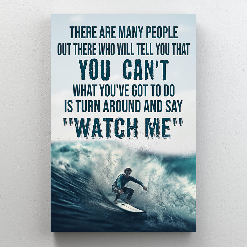 «Surfing Watch Me On», impression sur toile, H 20 po x l 16 po x P 1,25 po