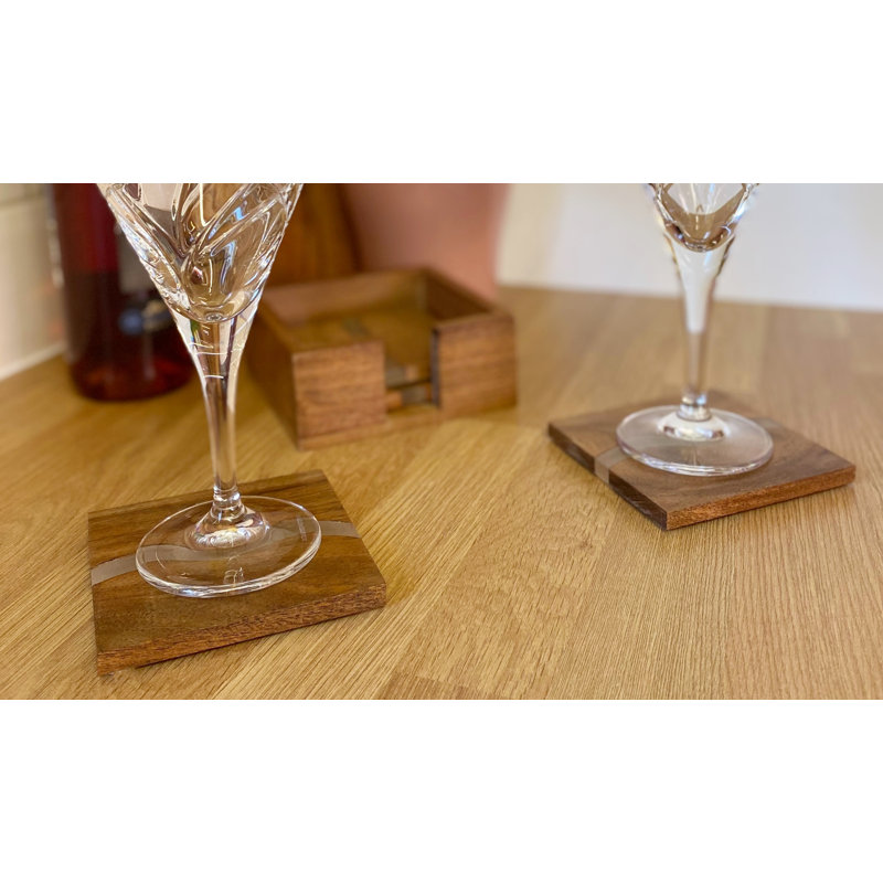 Wood Square 4 Piece Set
