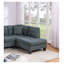 Ensemble de canapé modulaire en L 2 pièces avec méridienne Ash, canapé capitonné en tissu d'aspect velours avec garniture cloutée et coussins décoratifs