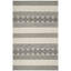 Tapis en laine / coton tissé à la main jacquard en ivoire / gris jacques-639923813