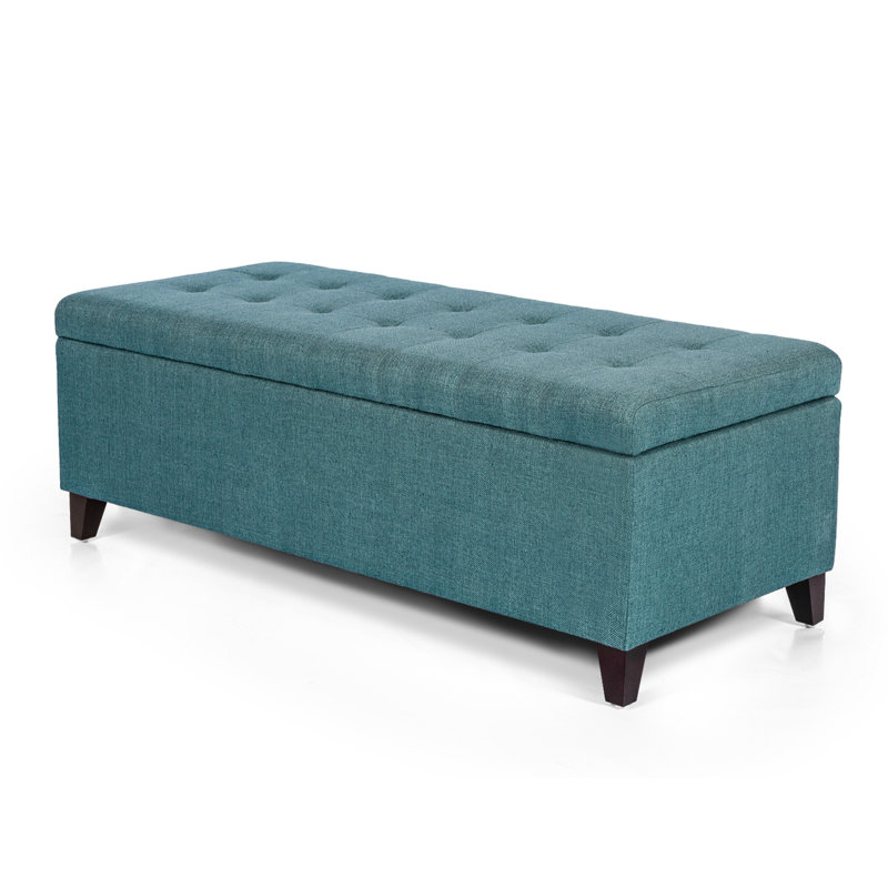 Kavanaugh Linen Blend Upholstered Storage Bench