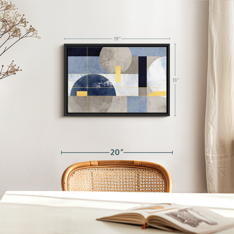 Impression sur toile à cercles dorés, H 19 po x l 13 po
