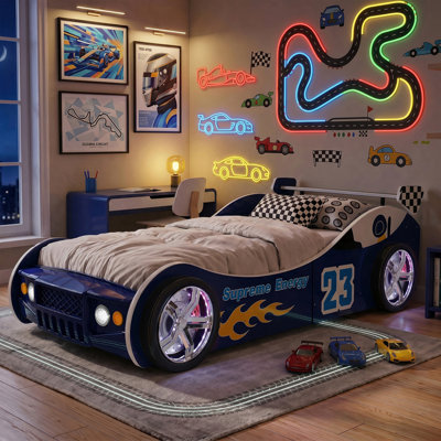 Supreme Energy Racing Car Bed with LED Wheel Lights