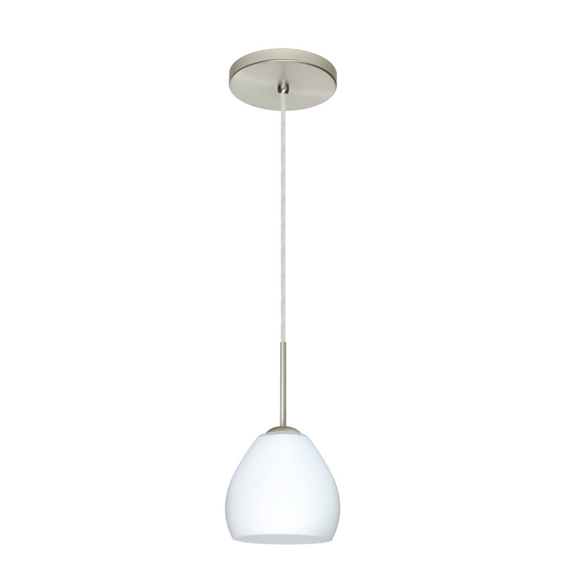 Eynesil 1 - Light Single Pendant, Opal Matte, Satin Nickel, LED