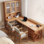 Bureau en L Burlywood avec verre en L et bois massif-340035328-340035330