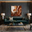 Abstrait art fluide sur toile brune 55-527185585