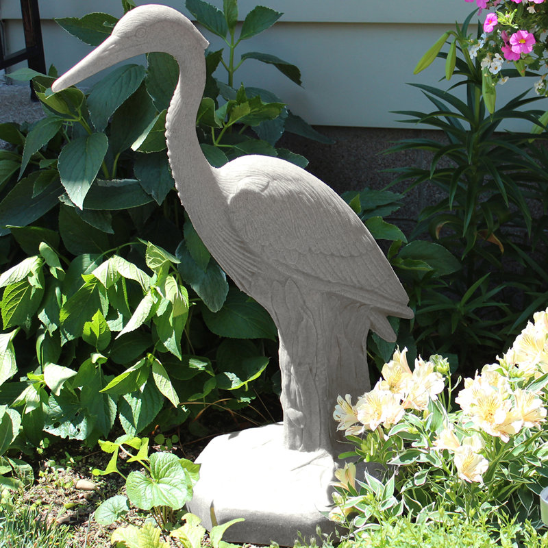 Statue héron oiseaux aquatiques, Granit