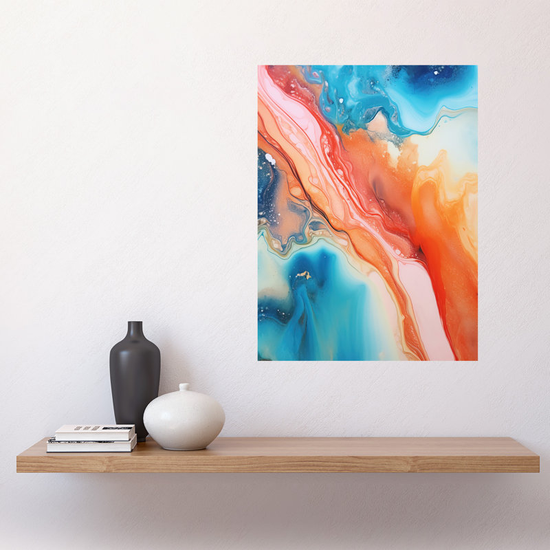 Wall Art Print Abstract Fluid Flow Painting Water Meets Oil Poster