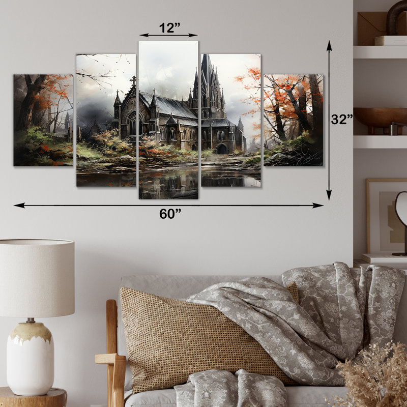 «Black Neo Ecclesiastic Vision Church I - Church Multipanel», art mural