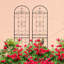Treillis de jardin en métal 4 pièces, 86,7 po x 19,7 po, rouille - pour concombre, support à fleurs extérieur, noir, assemblage rapide, structure en treillis antirouille de 19,7 po 4, floraison, facile à assembler, cadre-1395246742