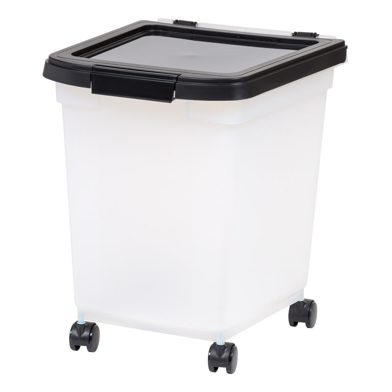 Clear Black 25 lb Airtight Plastic Pet Food Container