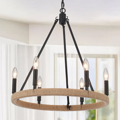 Covington Dimmable Wagon Wheel Chandelier