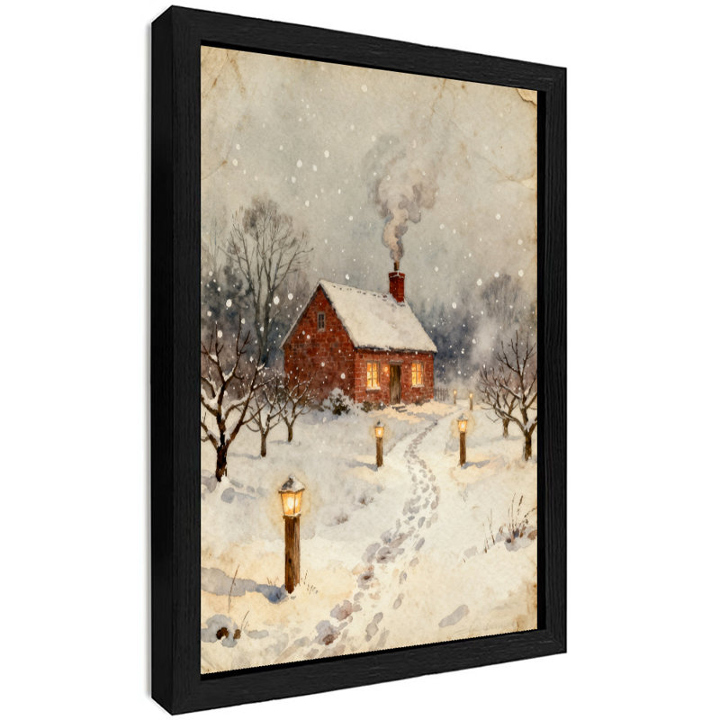 Reproduction d'art encadré noir rétro, H 17 po x l 13 po