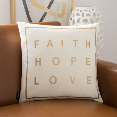 Faith Square Cotton Pillow Cover & Insert