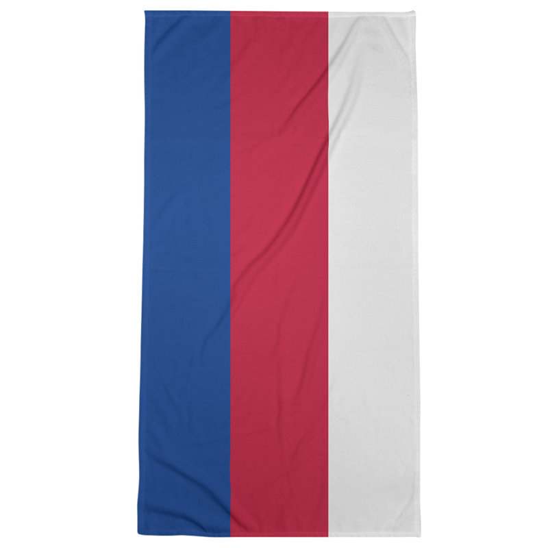 Beach Towel, White/Red