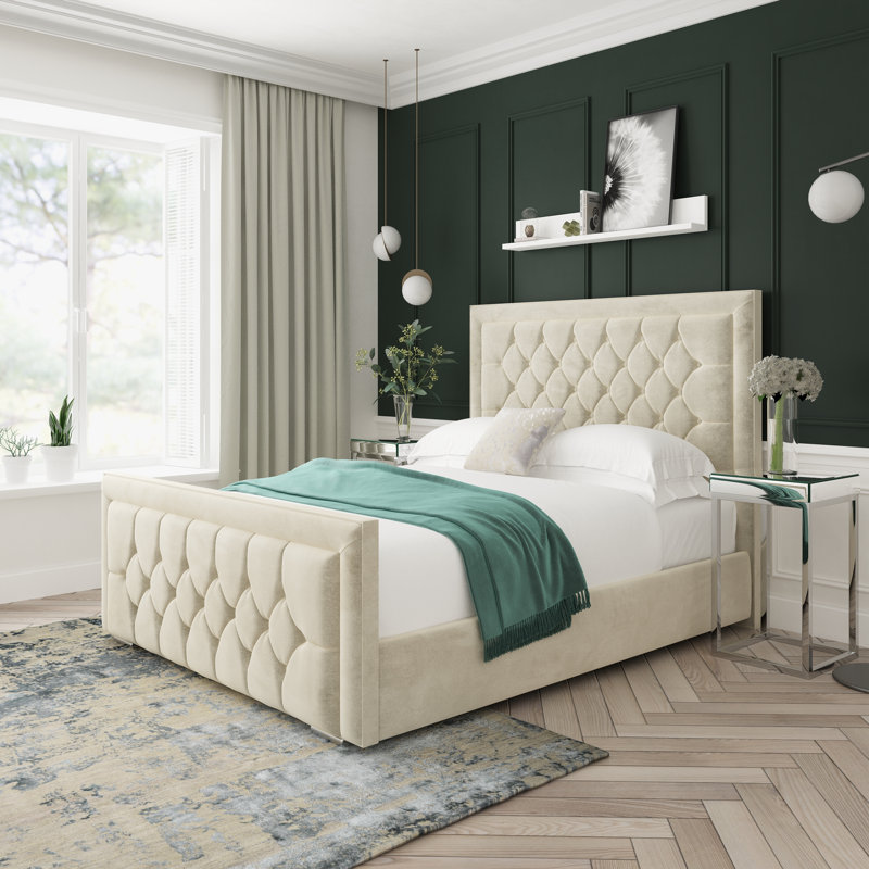 Upholstered Bed, Cream, Kingsize (5')