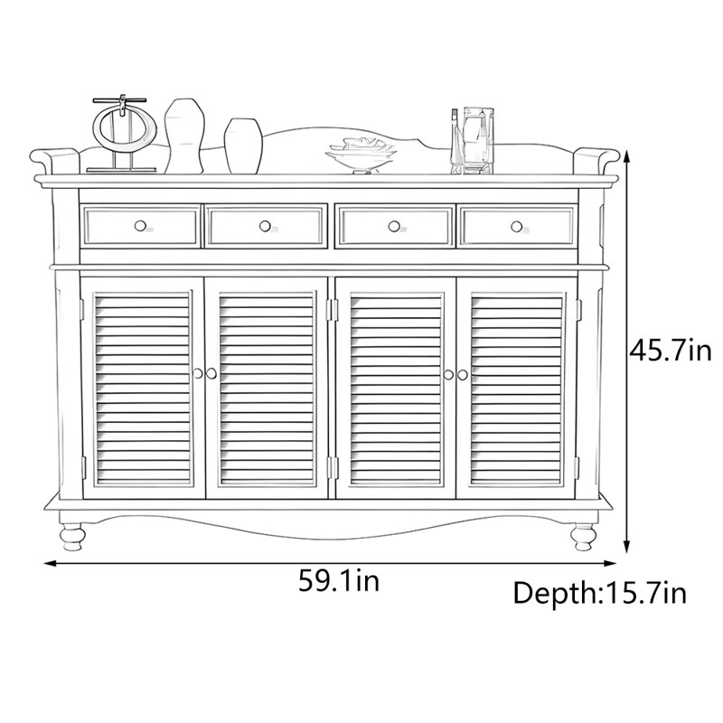 Armoire de vestibule American Country, Blanc