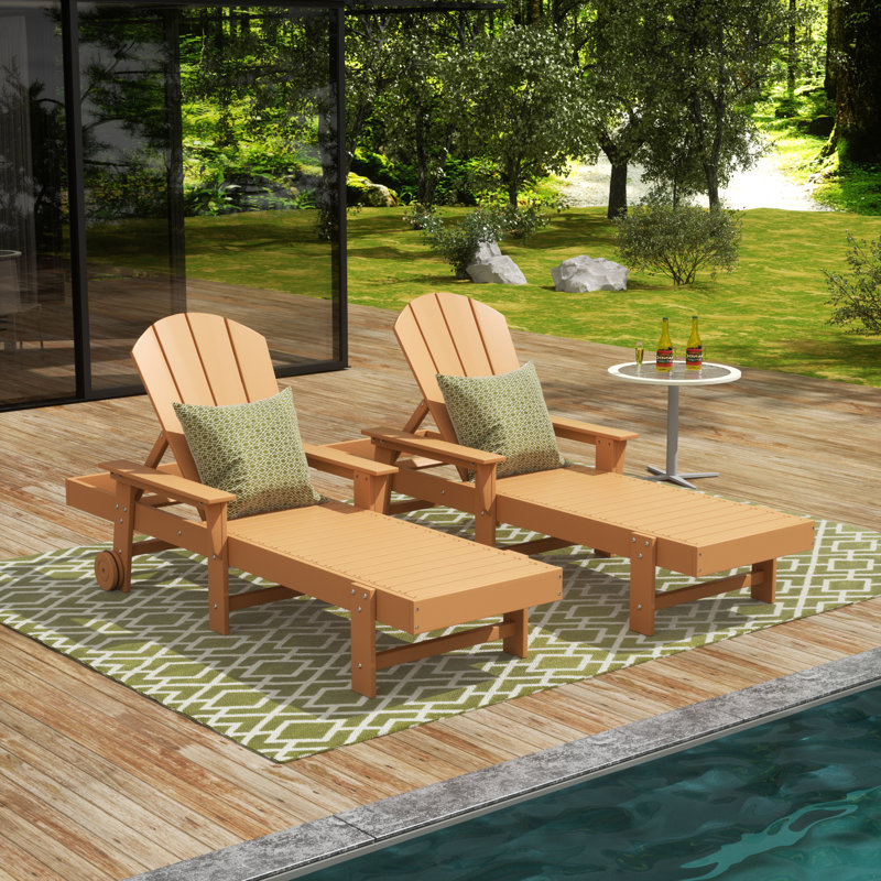 Ensemble de chaises longues inclinables 77,6 po Laguna, Teck