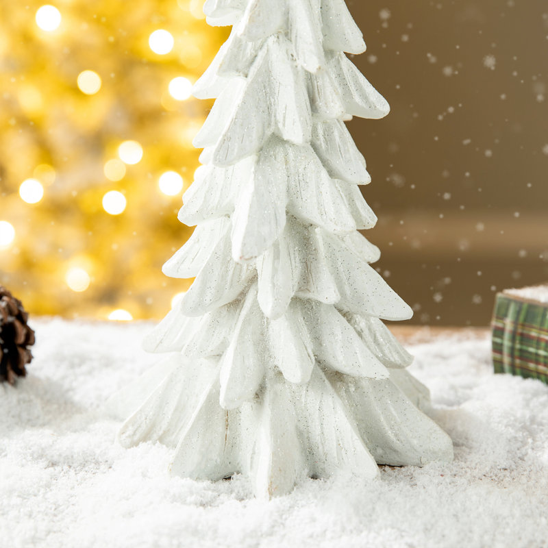 Resin Christmas Table Tree Décor, White