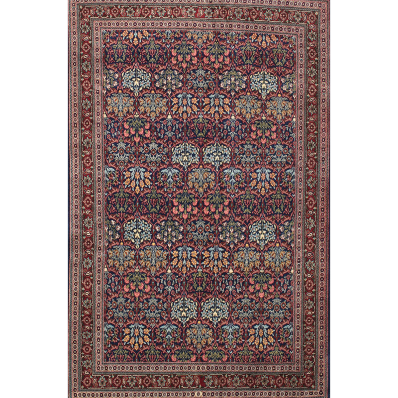 Tapis traditionnel brun / bleu Hauke, Rectangle 5 pi x 8 pi