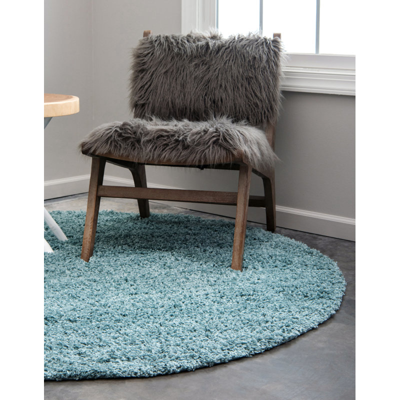 Tapis bleu ardoise Maron, Round 6'1", Slate Blue