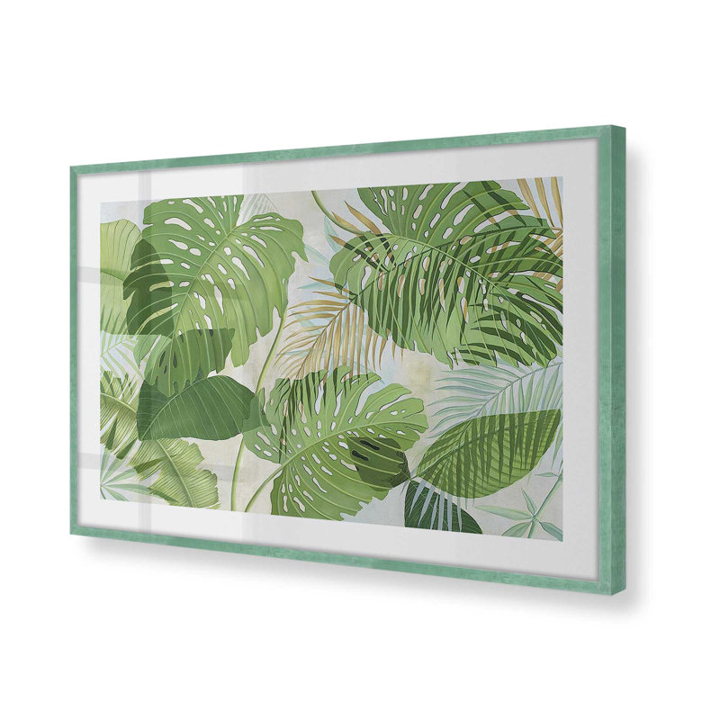 «Tropical Jade Oasis» encadré sur papier par Max Maxx Print, Citronnelle, H 25 po x l 37 po x P 1,375 po