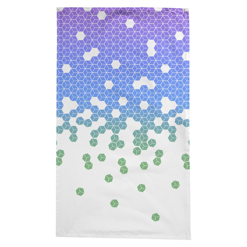 Nappe à motif cube culbuting Leffel, Paon / Blanc