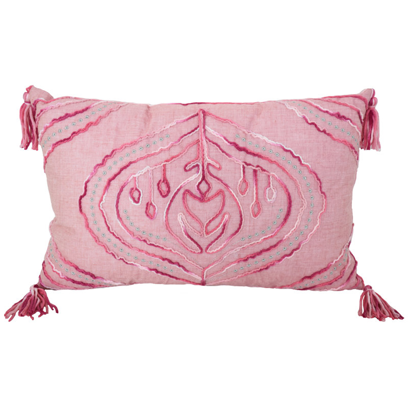 Insert de coussin rectangulaire Cardiff Tie, Rose