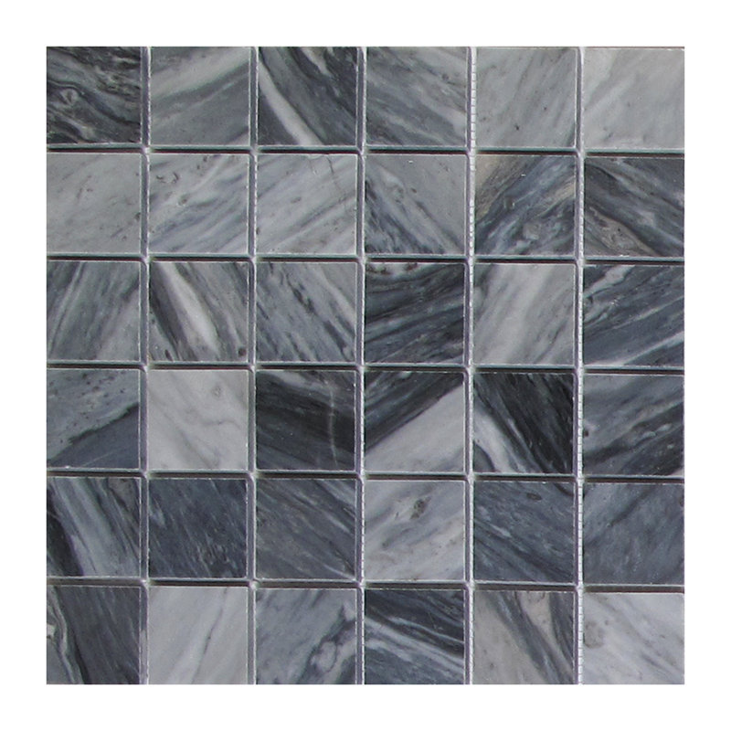 Bardiglio 2" x 2" Grid Mosaic Wall & Floor Tile in Dark Gray