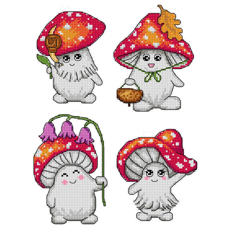 Ensemble de point de croix compté avec toile en plastique Toadstool 188CS