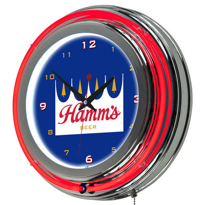 Horloge murale 14,5 po néon hamm