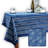 Cotton Floral Tablecloth Rectangle Indigo Blue-1505551503