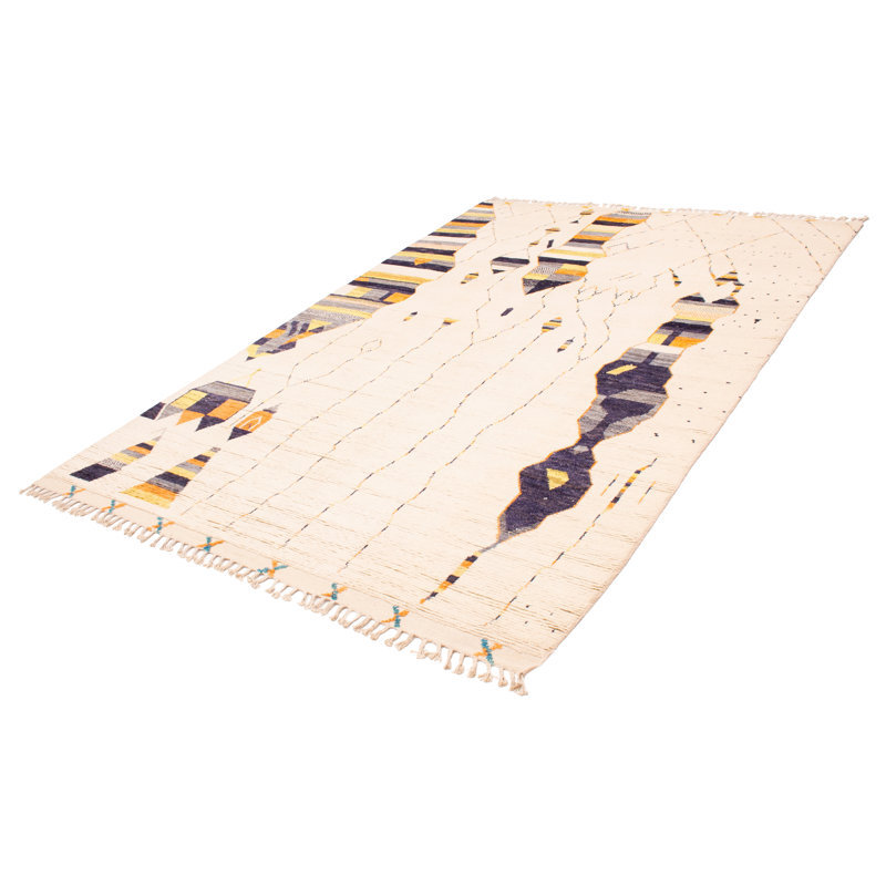 One-of-a-Kind 8'11" X 13'1" New Age Wool Area Rug in Ivory