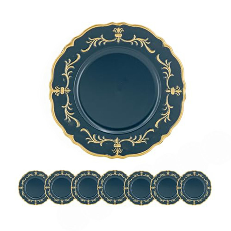 8 Pack Plastic Charger Plate, D13"