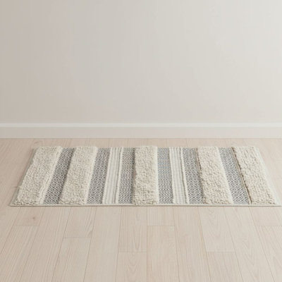 Handwoven Cotton Striped Bath Rug