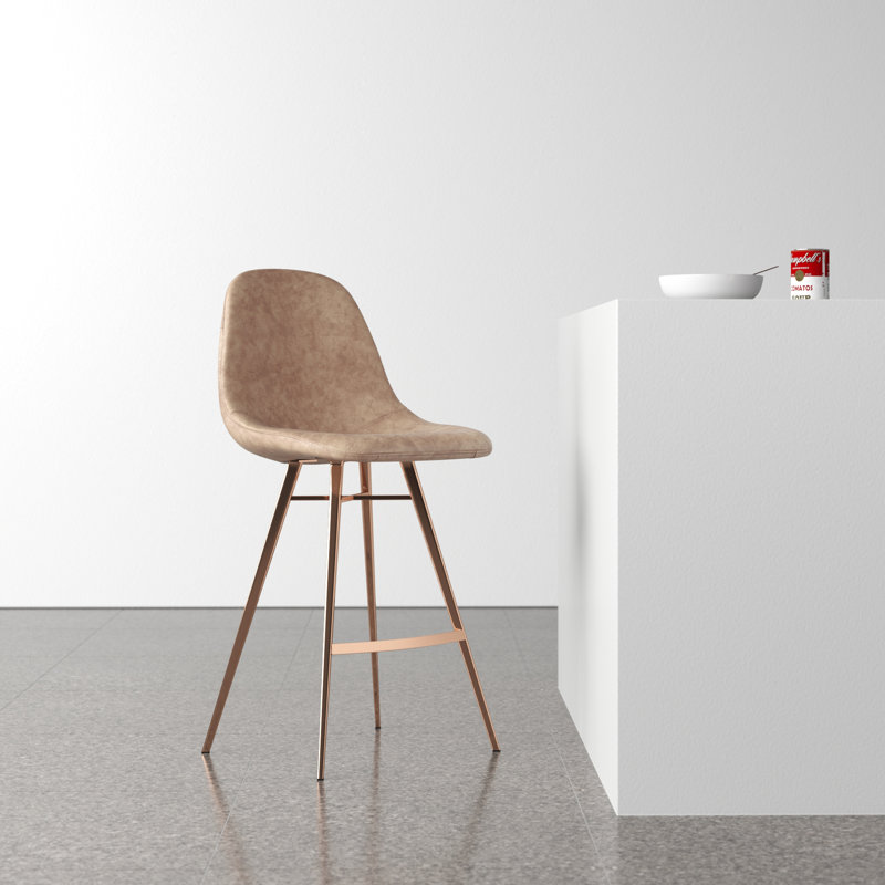 Tabouret de bar et de comptoir Nazzaro, Brun, Tabouret de comptoir (assise de 25 po de hauteur)