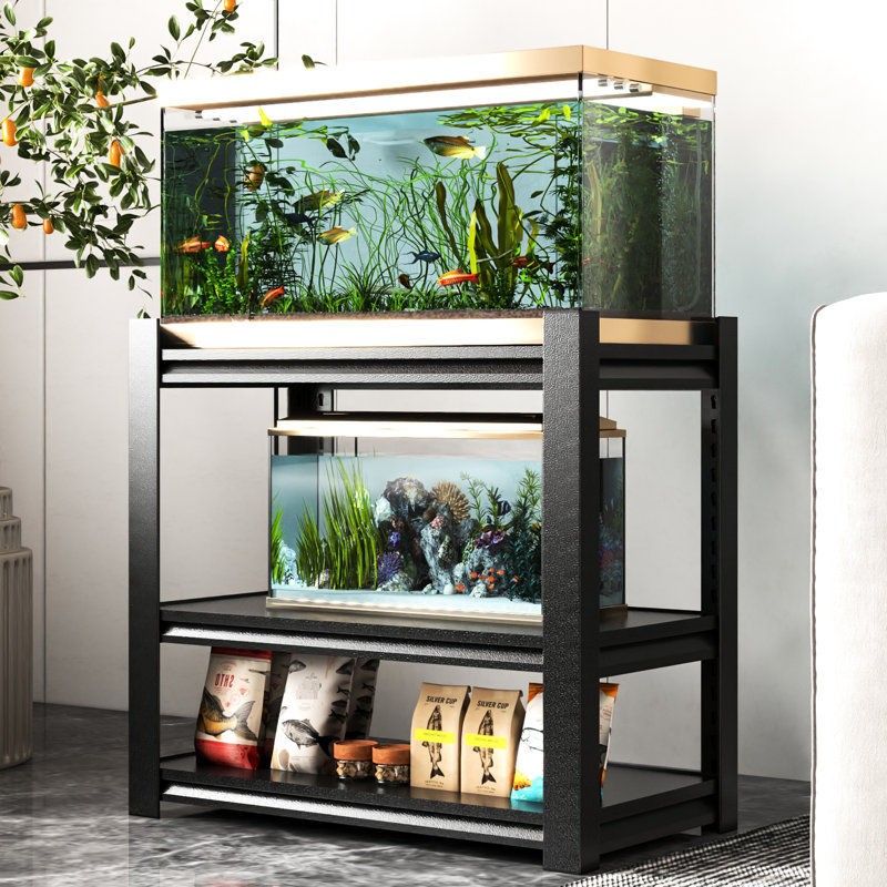 20 - 30 Gallon Metal Aquarium Stand, 34"w X 18"d 31.08"h, High Capacity, Easy Assembly, For Home Fish Tank Waterproof And , With Qr Code Instruction
