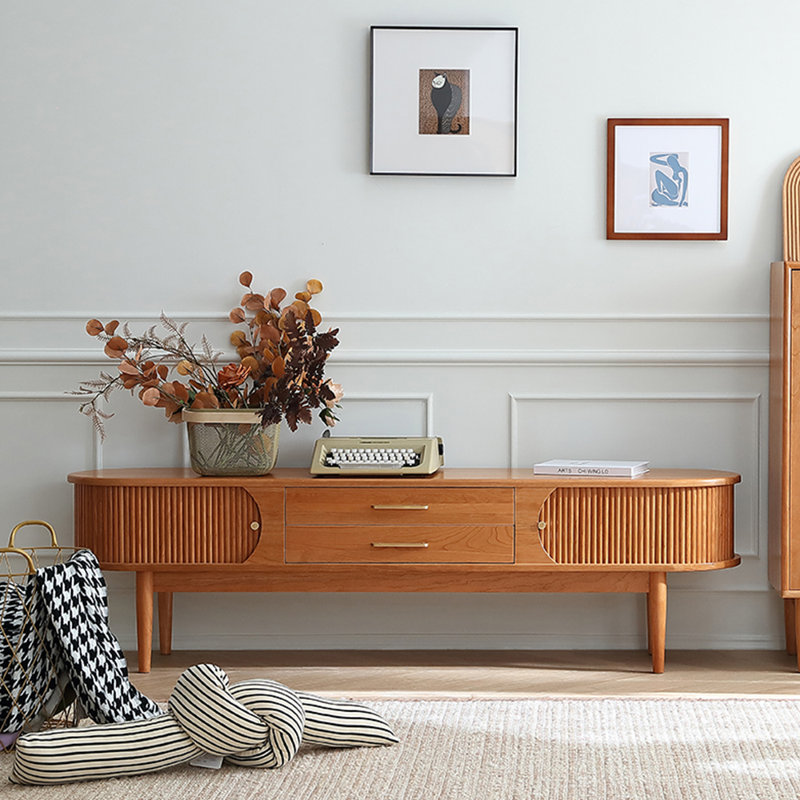 American style solid wood frame TV stand