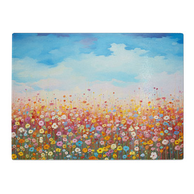 Cloudy Sky Colour Field No.2  Glass Chopping Board