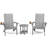 Caddo Plastic Adirondack Chair with Table-99680982