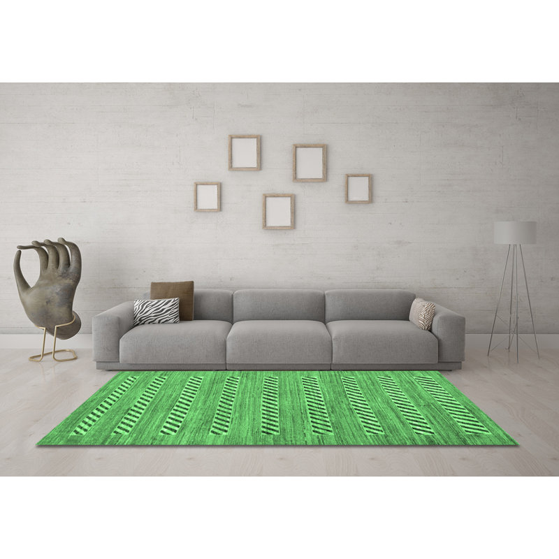 Washable Striped Indoor Rug, Round 5'