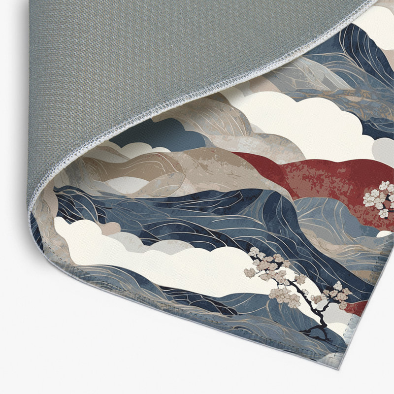 Tapis intérieur et extérieur Azure Blossom, Rectangle 5 pi x 7 pi