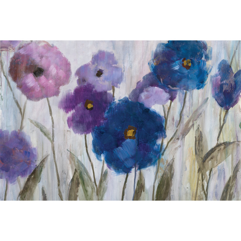 Blue Blooms 2 - Wrapped Canvas Art Prints, 30cm H x 46cm W x 3.8cm D
