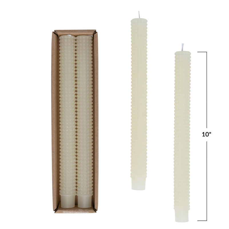 Bougies coniques non-parfumées Nessa, Crème