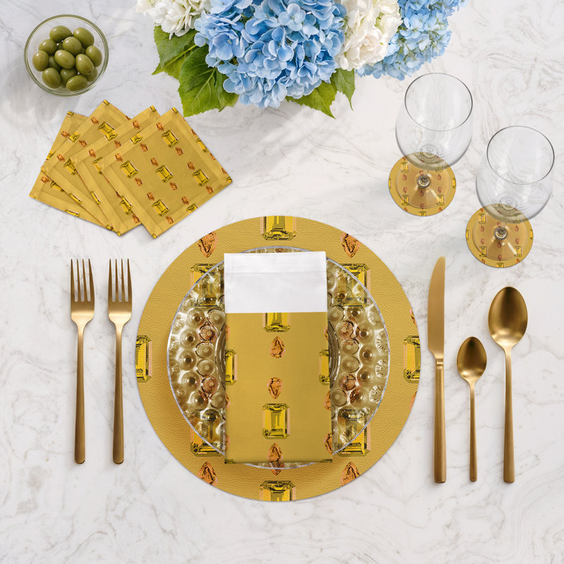 Sous-verres ronds en cuir vegan