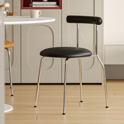 Chaise d'appoint noire à dossier bas (ensemble de 2)