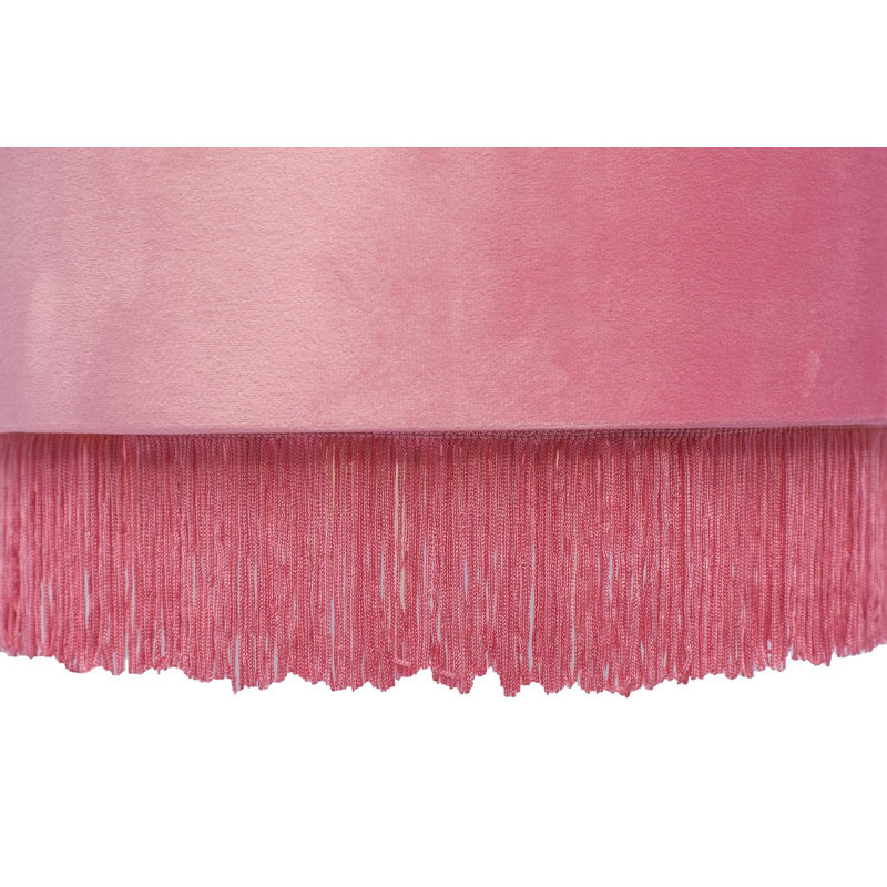 Abat-jour tambour en velours (araignée), H 10,24 po x l 15,75 po x P 15,75 po, Rose clair
