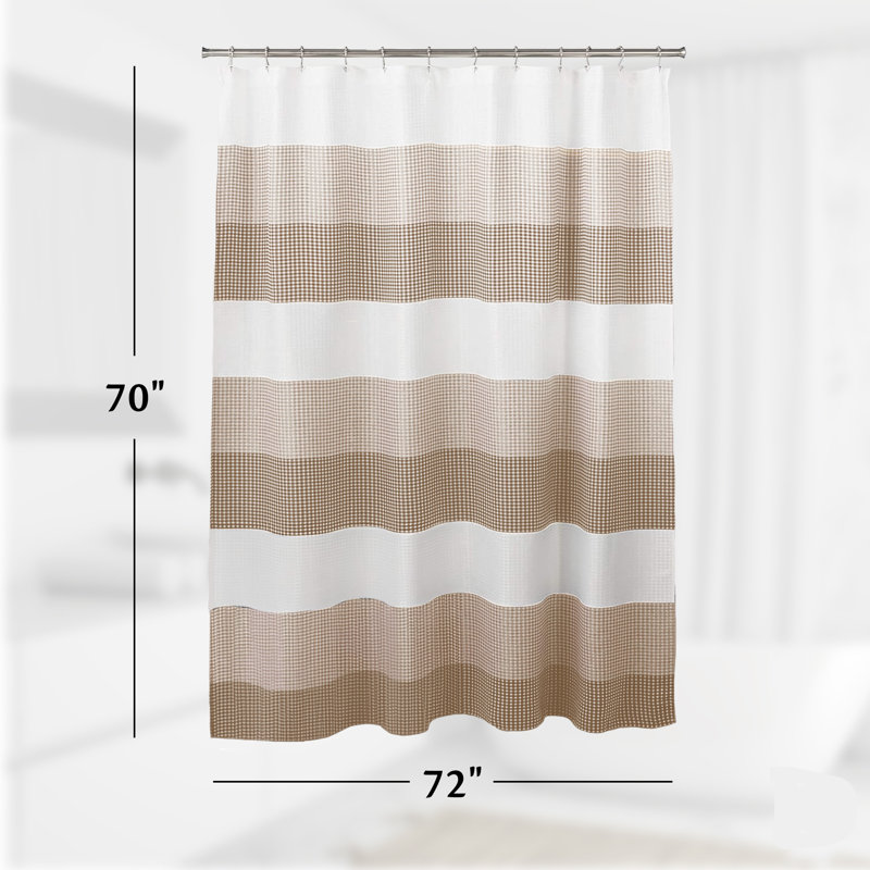 Rideau de douche tissé gaufré 70 po x 72 po, Taupe